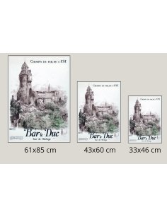 Affiche Chemins de fer de l’Est Bar-le-Duc en trois formats