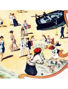 Détail du groupe de personnages sur la plage à Berck
