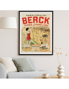 Affiche Berck Plage en situation décorative