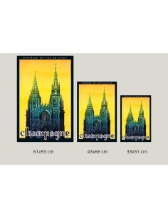 Affiche Champagne en 3 formats sur mur neutre