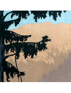 Détail des montagnes en arrière-plan sur l’affiche Gérardmer