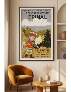 Affiche ancienne Épinal en situation décorative