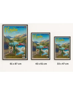 Affiche Haute Engadine présentée en 3 formats côte à côte