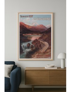 Affiche Haute Engadine encadrée dans un intérieur moderne