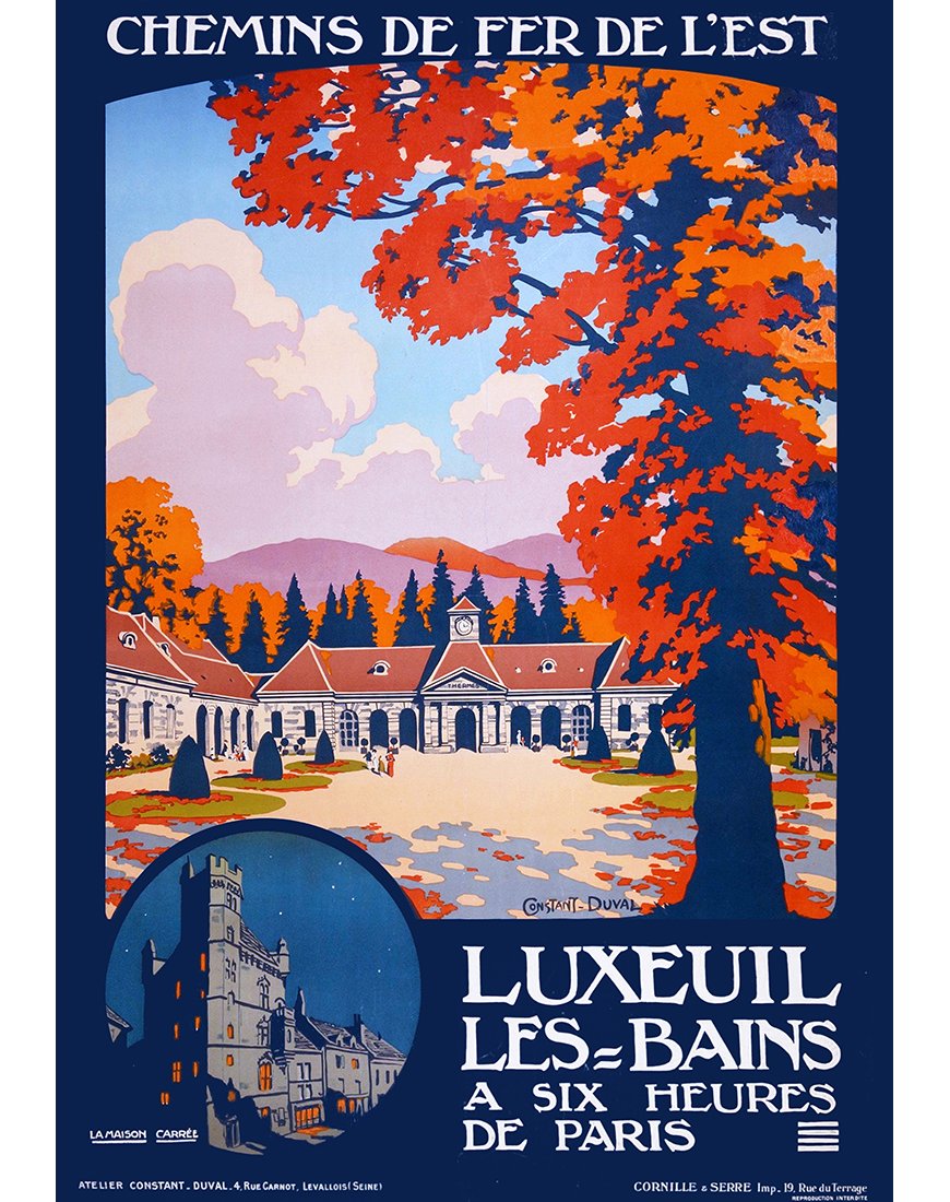 Affiche vintage Luxeuil-les-Bains – vue complète