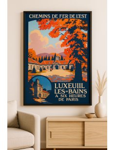 Affiche Luxeuil-les-Bains encadrée dans un intérieur moderne
