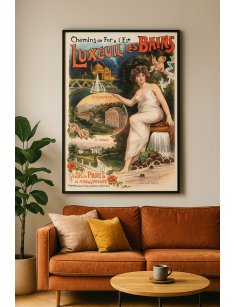Affiche vintage Luxeuil-les-Bains dans un intérieur moderne