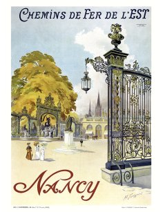 Affiche ancienne de Nancy éditée par les Chemins de fer de l’Est
