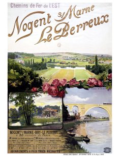 Affiche ancienne Chemins de fer de l’Est – Nogent-sur-Marne et Le Perreux