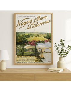 Affiche encadrée Chemins de fer de l’Est dans un intérieur lumineux