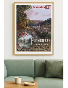 Affiche encadrée Plombières-les-Bains dans une décoration intérieure