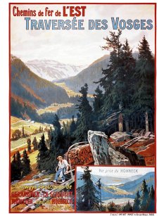 Affiche vintage Traversée des Vosges – Chemins de fer de l’Est