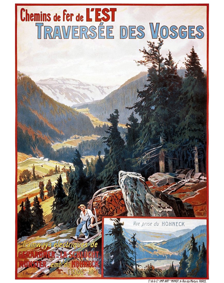 Affiche vintage Traversée des Vosges – Chemins de fer de l’Est