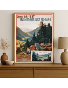 Affiche encadrée Traversée des Vosges dans un salon contemporain