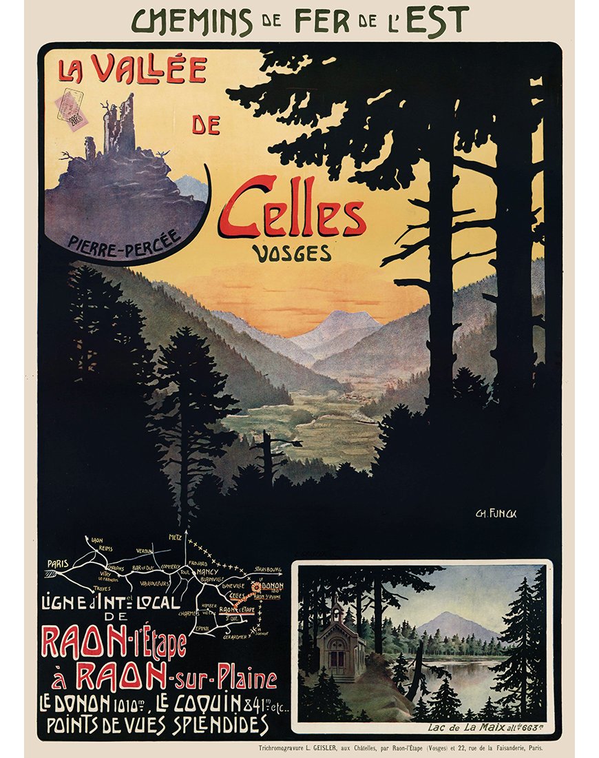 Affiche ancienne – Vallée de Celles dans les Vosges