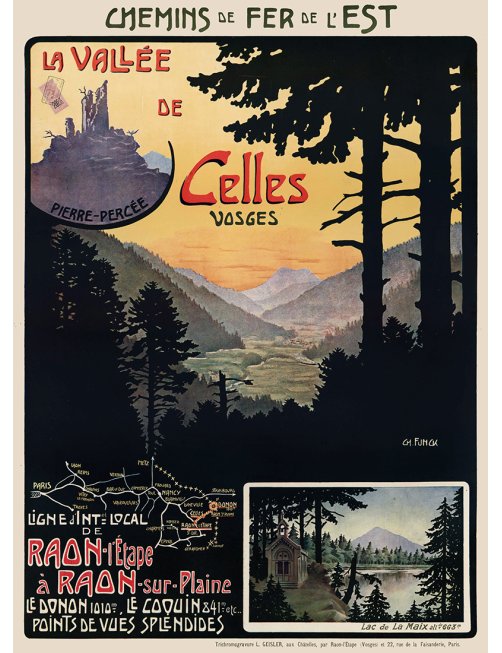 Affiche ancienne – Vallée de Celles dans les Vosges