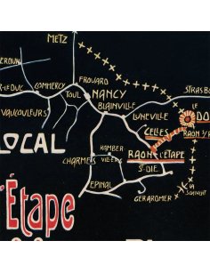 Détail de l’affiche : tracé de la ligne ferroviaire dans les Vosges