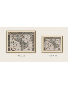 Carte ancienne de l’Amérique disponible en deux formats : 80x61 cm et 61x46 cm