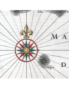 Rose des vents décorative – carte ancienne Amérique centrale 1635