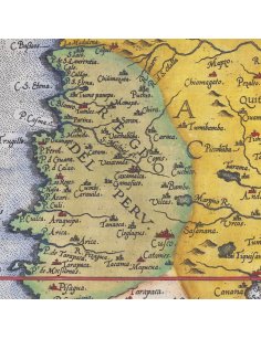 Territoire du Pérou sur une carte ancienne de 1578