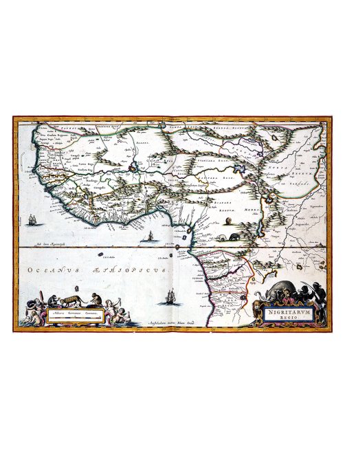 Carte ancienne de l’Afrique occidentale datée de 1623