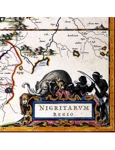 Cartouche décoratif sur carte ancienne de l’Afrique (1623)