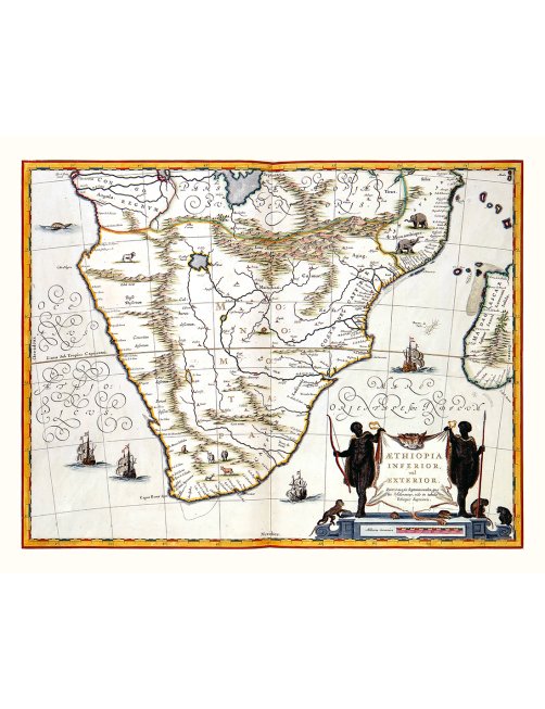 Carte ancienne de l’Afrique australe datée de 1635