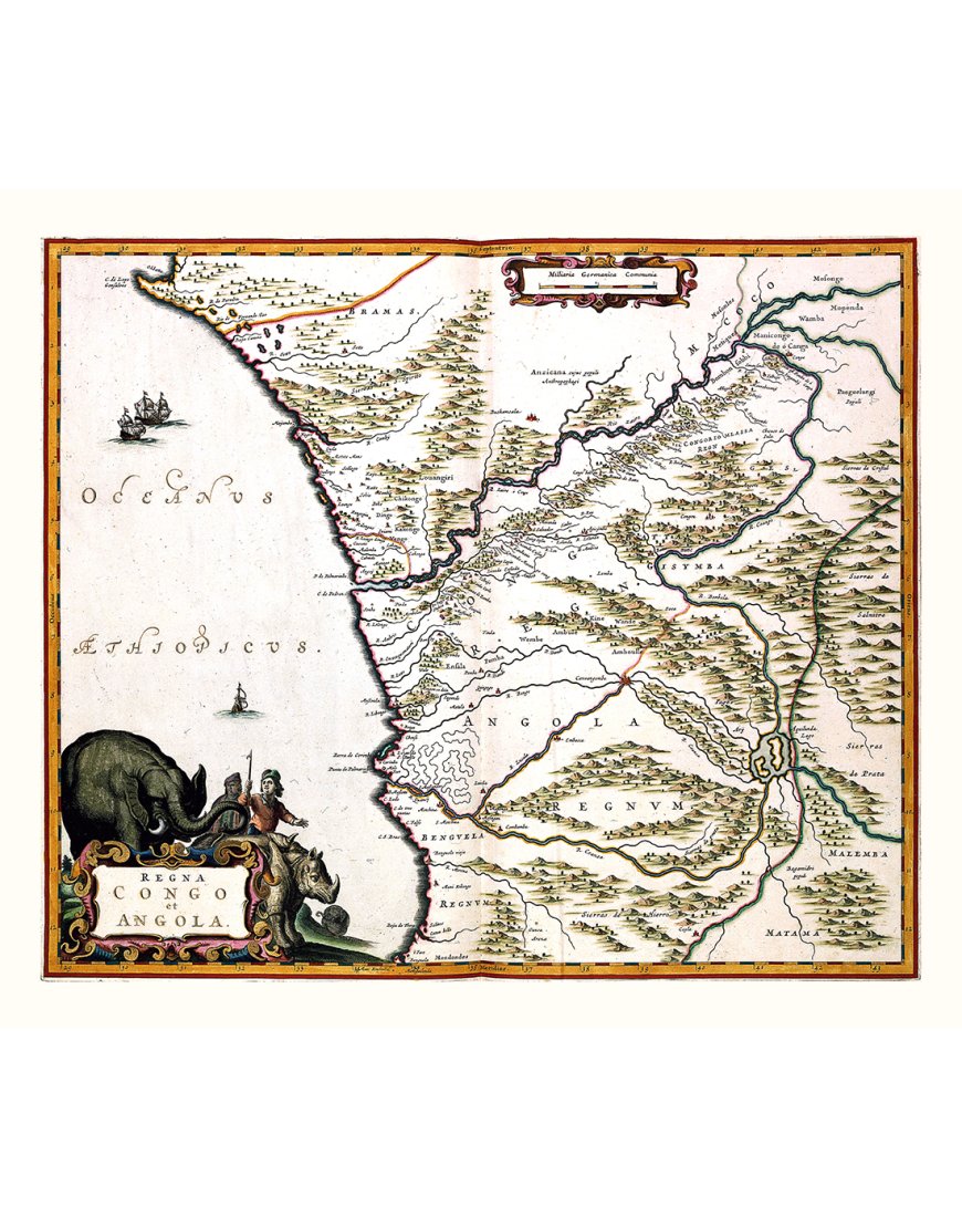 Carte ancienne Congo et Angola de 1662
