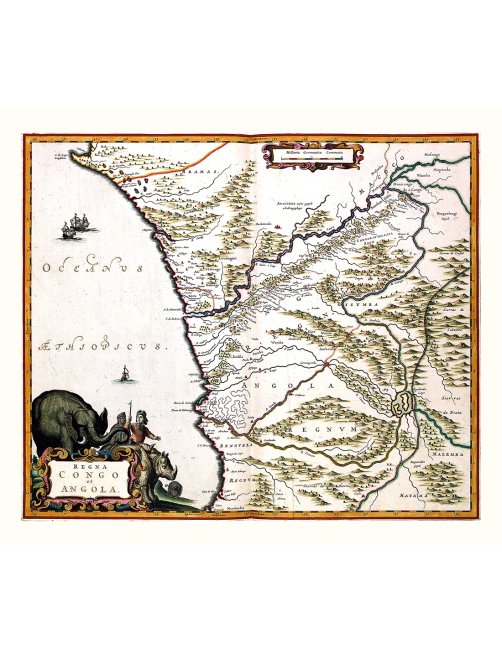 Carte ancienne Congo et Angola de 1662