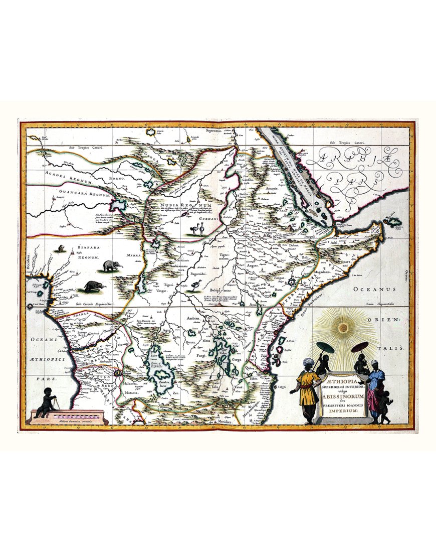 Carte ancienne Éthiopie de 1665