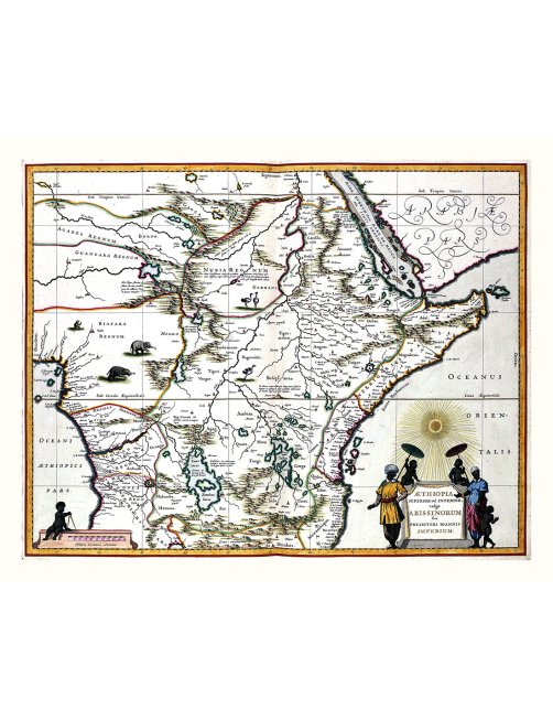 Carte ancienne Éthiopie de 1665 Carte ancienne Éthiopie de 1665