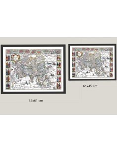 Formats disponibles pour la reproduction de la carte ancienne de l'Asie de 1664 : 82x61 cm et 61x45 cm
