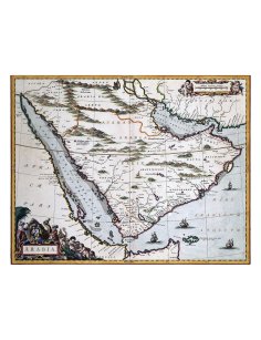 Carte ancienne de l’Arabie de 1664 par Willem Blaeu, vue complète