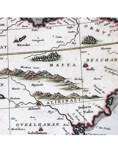 Détail de la carte Blaeu 1664 – région de l’actuel Dubaï et Oman