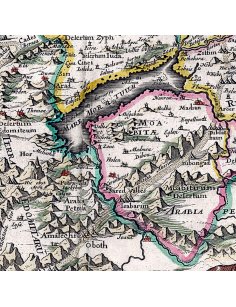 Détail de la carte Blaeu 1629 – région de la mer Morte en Palestine