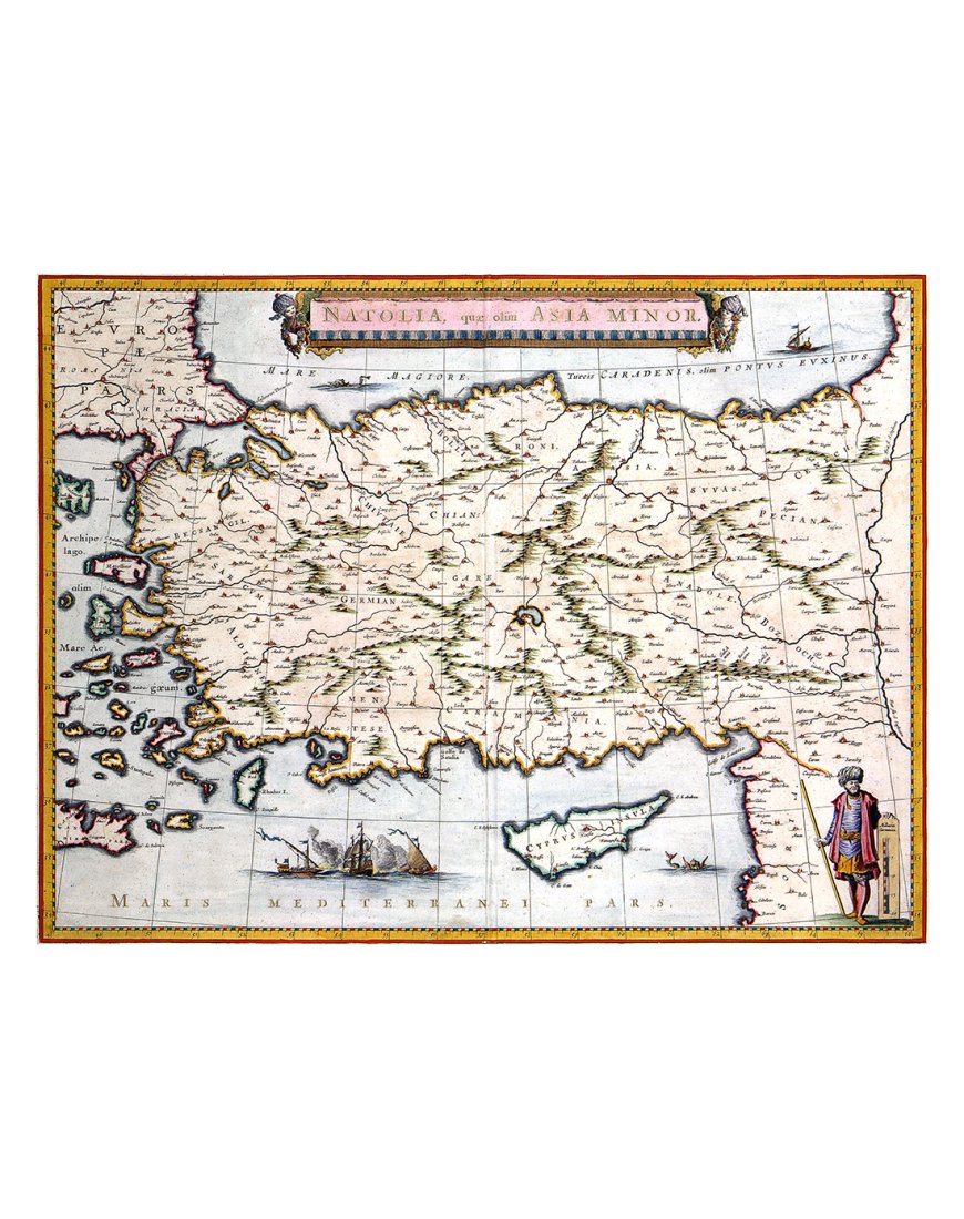 Carte ancienne de la Turquie (Asia Minor), 1635 par Willem Blaeu
