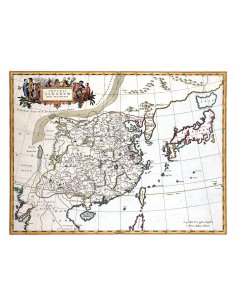 Carte ancienne de la Chine en 1655 par Joan Blaeu, vue complète