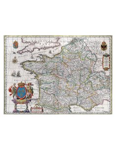 Carte ancienne du Royaume de France par Willem Blaeu (1661)