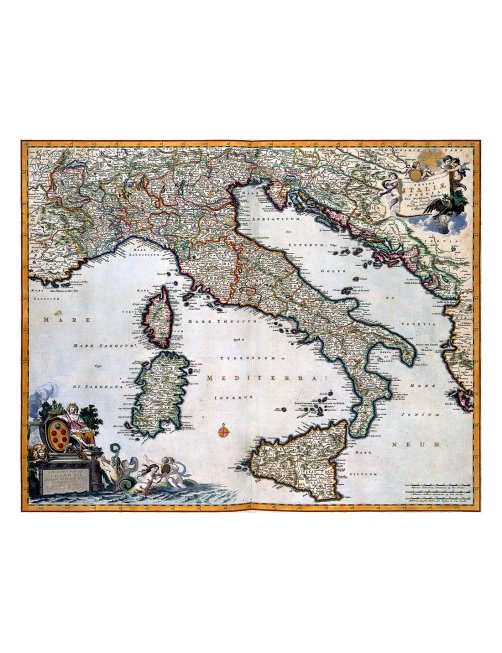 Carte ancienne de l’Italie publiée par Nicolas Visscher en 1681, intitulée Totius Italiae Tabula Carte ancienne de l’Italie publiée par Nicolas Visscher en 1681, intitulée Totius Italiae Tabula