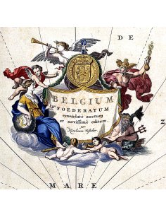 Cartouche décoratif de la carte Belgium Foederatum de Nicolas Visscher