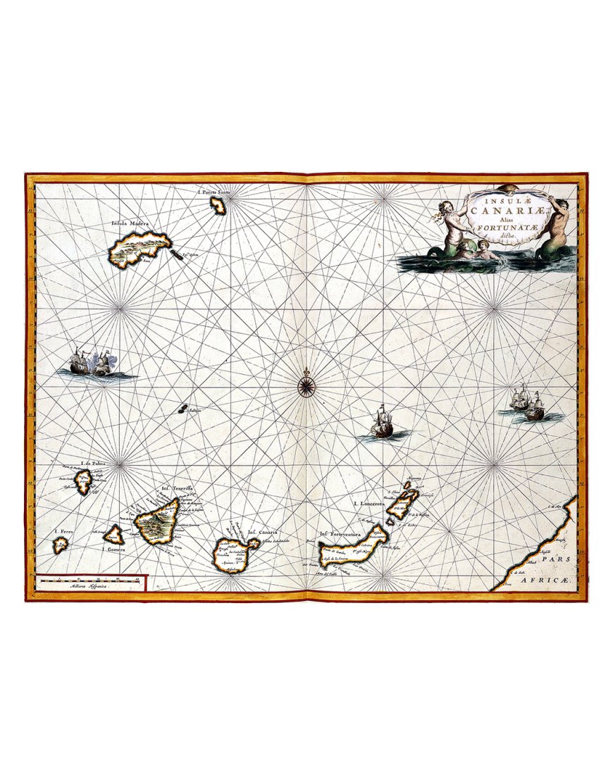 Carte ancienne des îles Canaries par Joan Blaeu (1667)