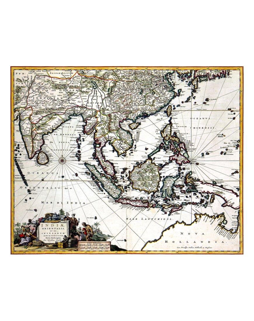 Carte ancienne de l’Indonésie et de l’Asie du Sud-Est par Nicolas Visscher, 1681