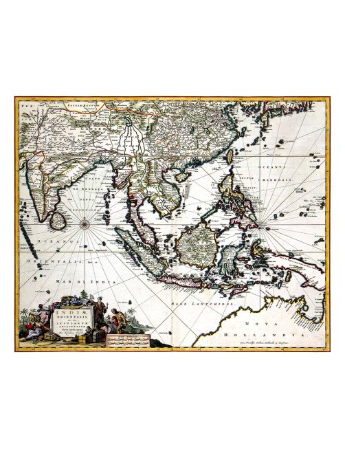 Carte ancienne de l’Indonésie et de l’Asie du Sud-Est par Nicolas Visscher, 1681