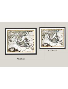 Présentation des deux formats disponibles pour la carte ancienne Indonésie 1681