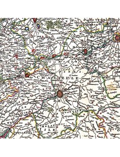 Détail de la carte ancienne Flandre 1680 – ville de Lille (Rijsel)