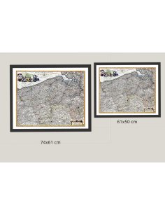 Carte ancienne Flandre 1680 en deux formats disponibles 74x61 cm et 61x50 cm