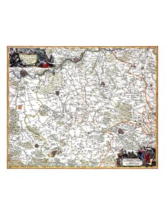 Carte ancienne du Limbourg gravée en 1680 par Nicolas Visscher, vue d’ensemble