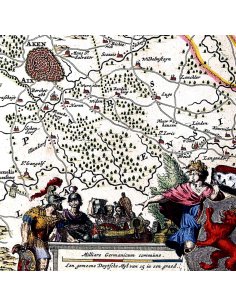 Détail de la carte ancienne de Limbourg centrée sur Aix-la-Chapelle (Aken).