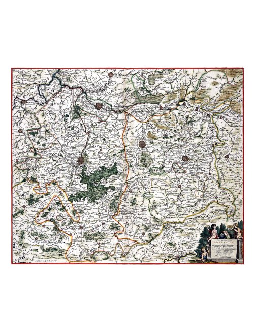 Carte ancienne du Brabant méridional en 1688, vue d’ensemble – Frederik de Wit