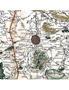 Détail de la carte du Brabant méridional : ville de Louvain (Leuven)